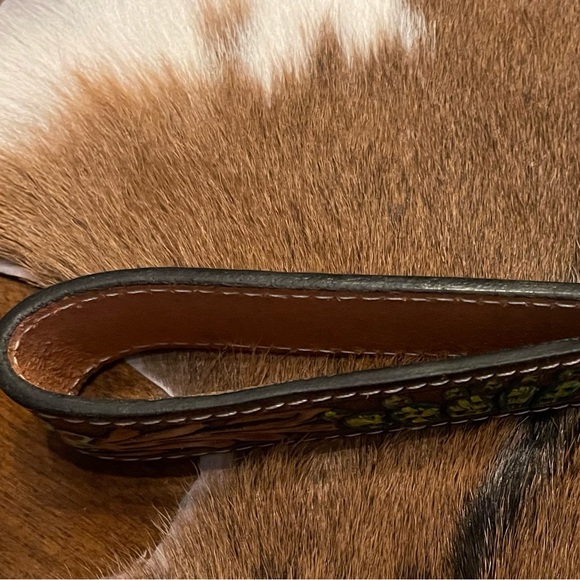 ❤️🌵Genuine Tooled Leather Western Wristlet Strap or Key Fob. - Picture 7 of 8